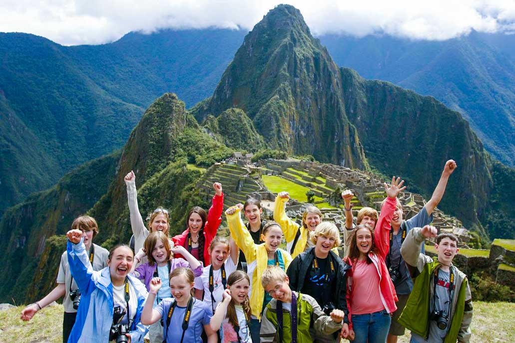 Estudiantes del extranjero en Machu Picchu