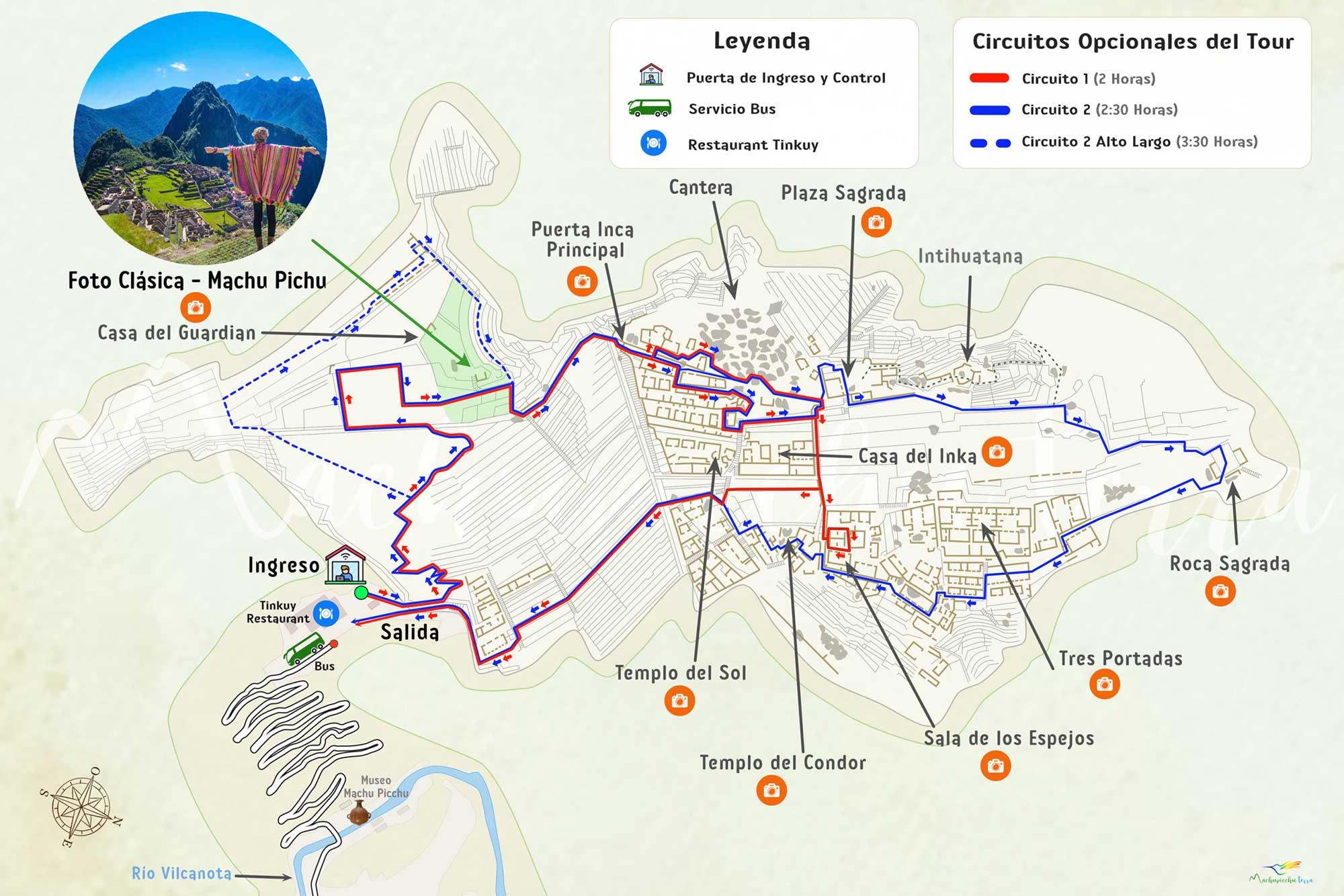 Mapa Recorido Machu Picchu Circuitos 1 2 Full 