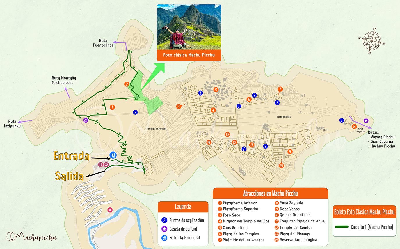 Map of the Classic Photo - Machu Picchu circuit