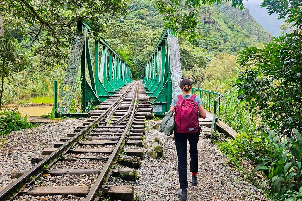Tourist heading to Aguas Calientes from Hidroeléctrica
