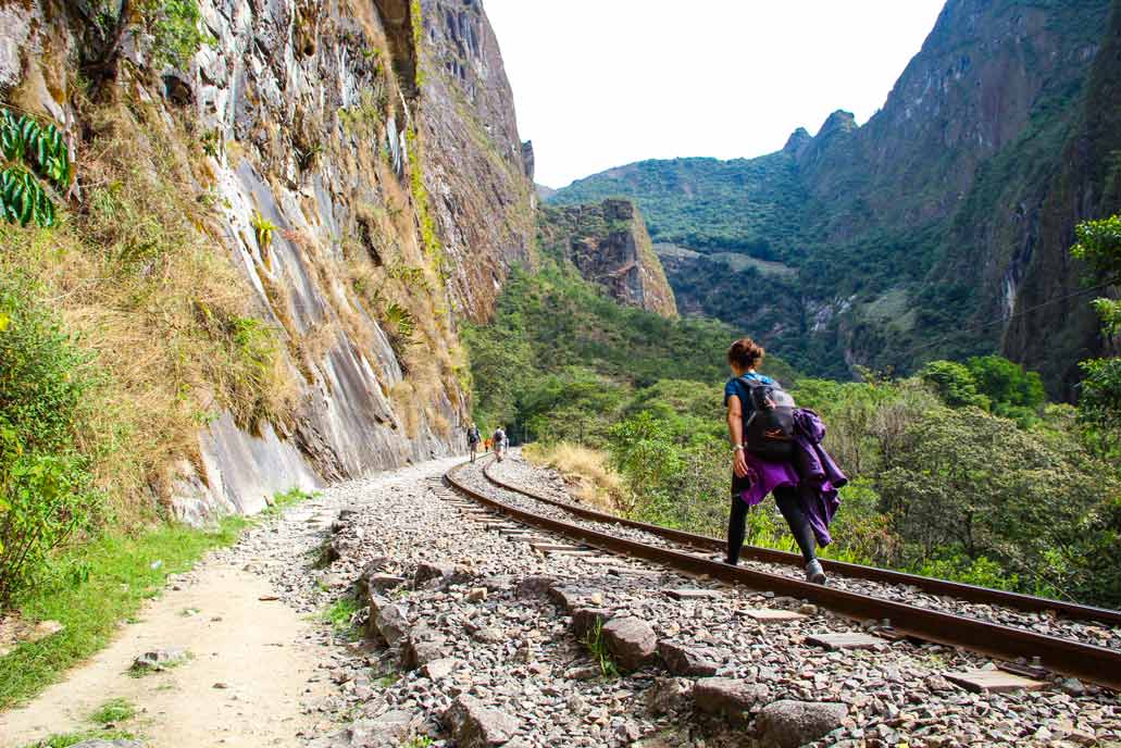 Tourist heading to Machu Picchu via the Hydroelectric Route