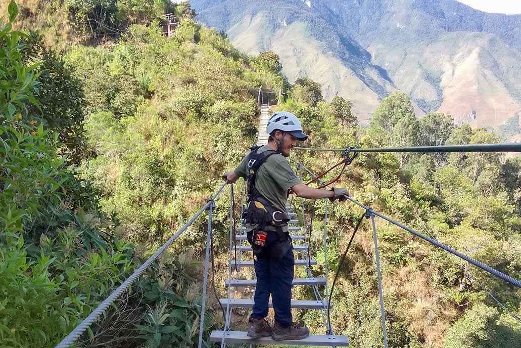 Tibetan Bridge is an optional activity that takes place in the Inca Jungle